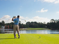 man playing golf