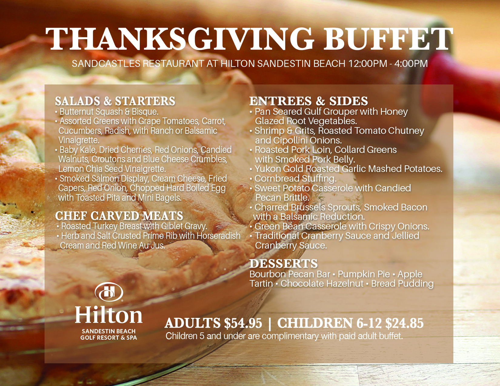 Thanksgiving Buffet At Sandcastles Thanksgiving Buffet At Sandcastles