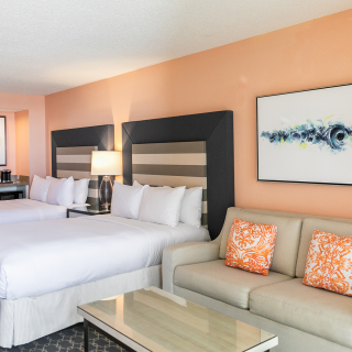 Inside hotel guest rooms at Hilton Sandestin Beach
