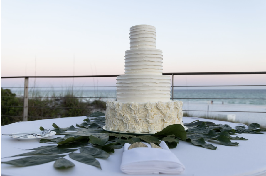 beach wedding cake