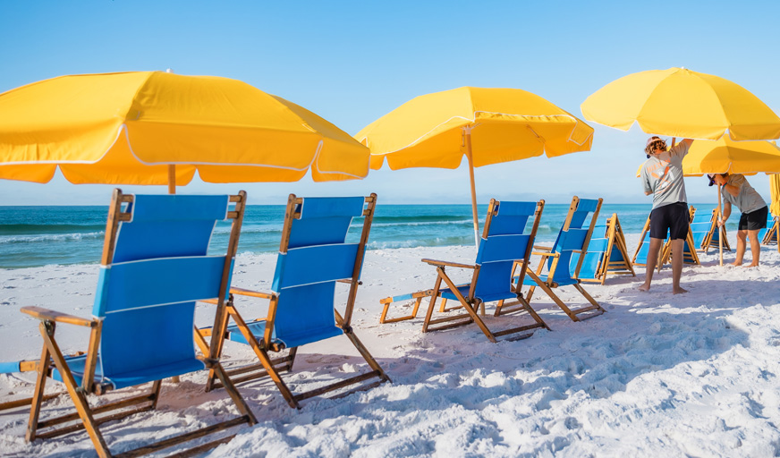 chairs and umbrellas