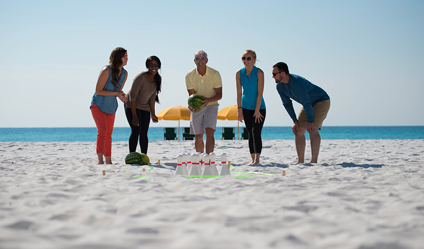Group beach activity in Destin, FL
