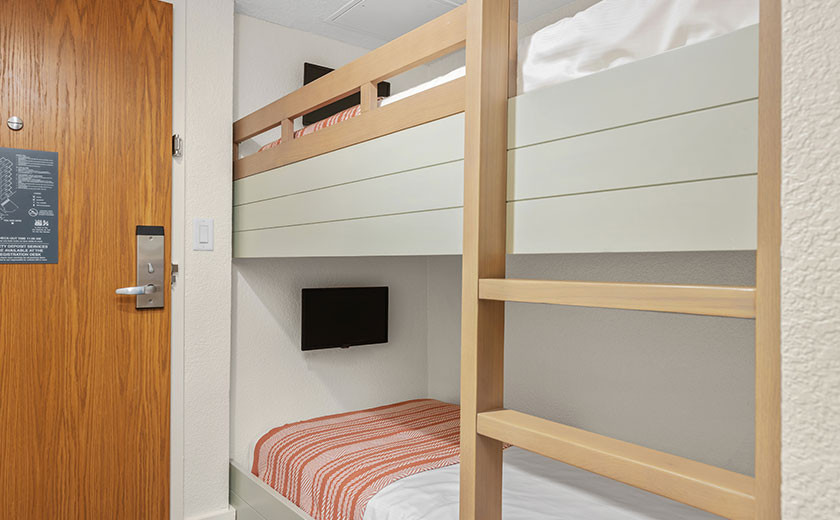 Alcove bunkbeds at one of Hilton's beachfront resorts in Destin