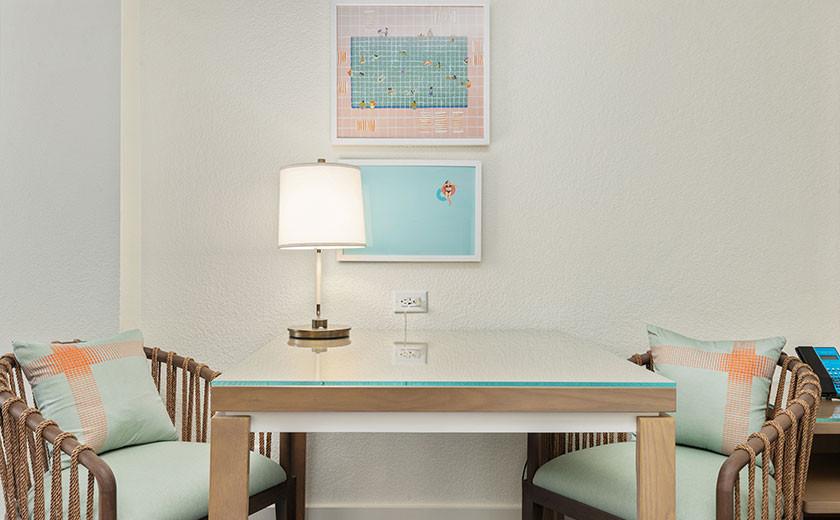 table in a resort room