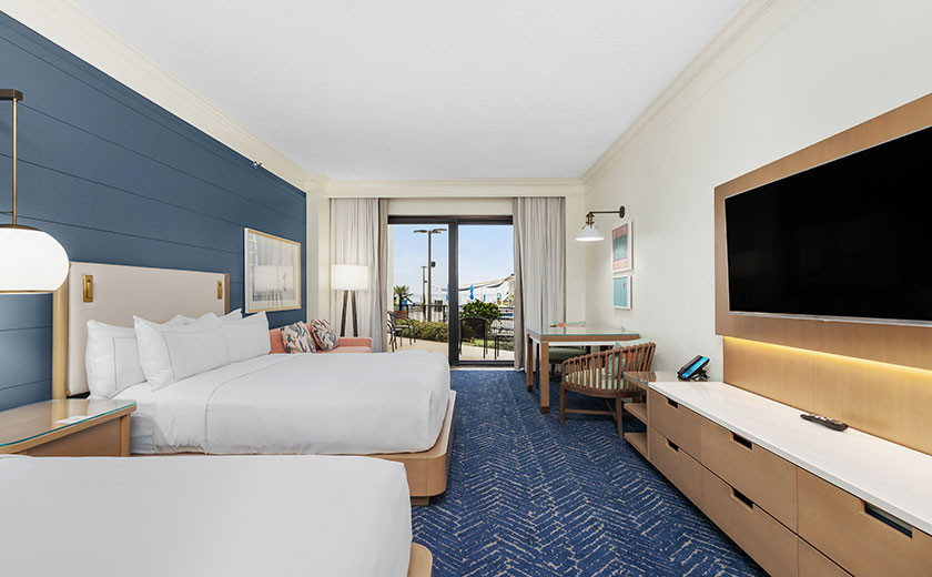 Two queen beds in a beachfront room