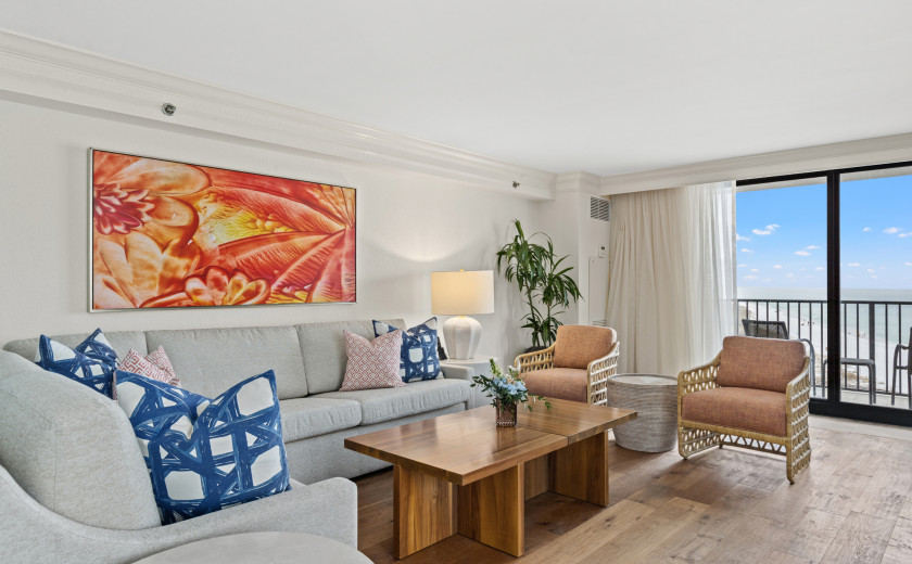 Living room in one of the suites at Destin, Florida's Hilton Sandestin Beach