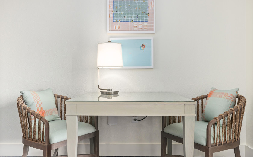 Guest room dining table at Destin Hotel, Hilton Sandestin Beach