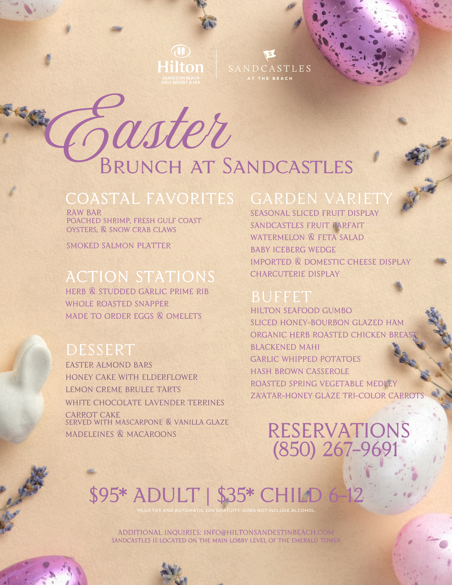 Easter Brunch Menu 2025